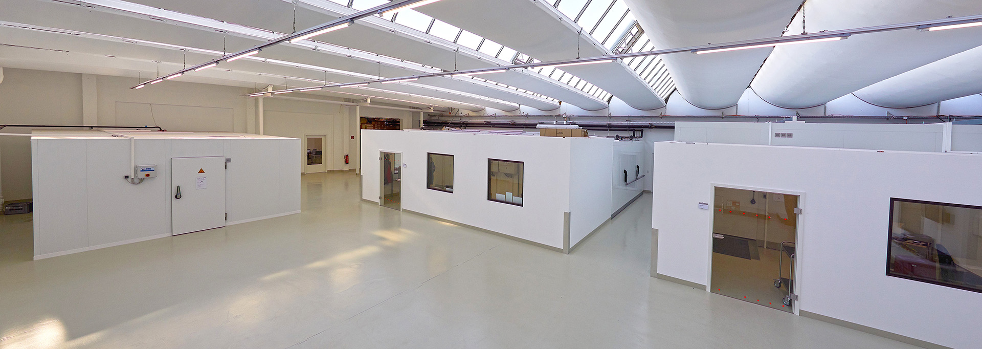 Biomex warehouse with cold storage rooms.